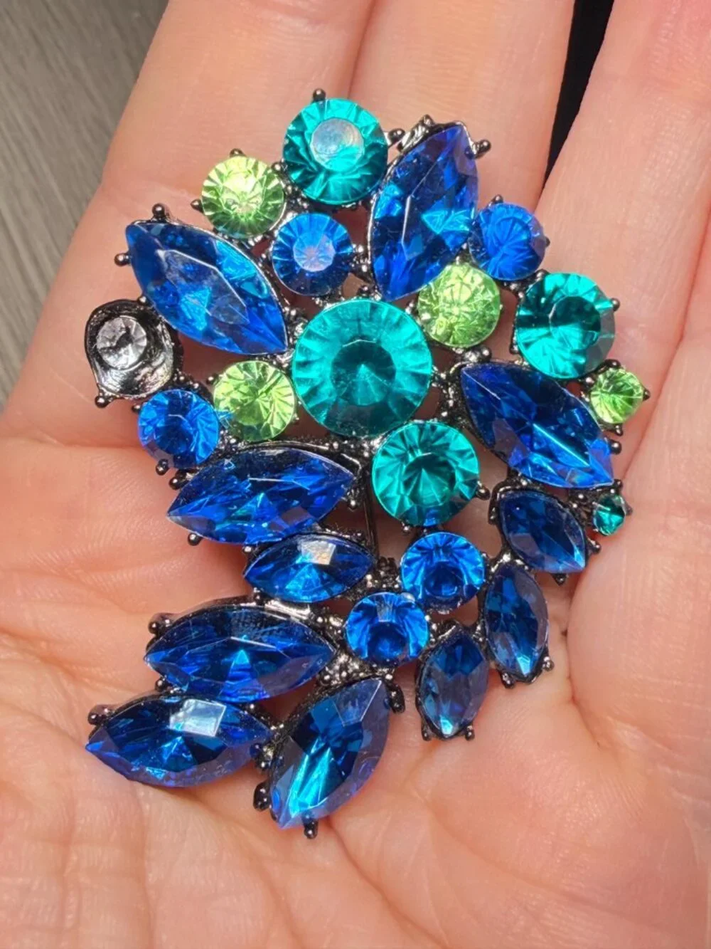 Vintage Rhinestone Flower Brooch Repair Lot Set of 3 Upcycle Craft Jewelry